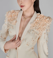 embellished shoulder tailored gown – Jollen