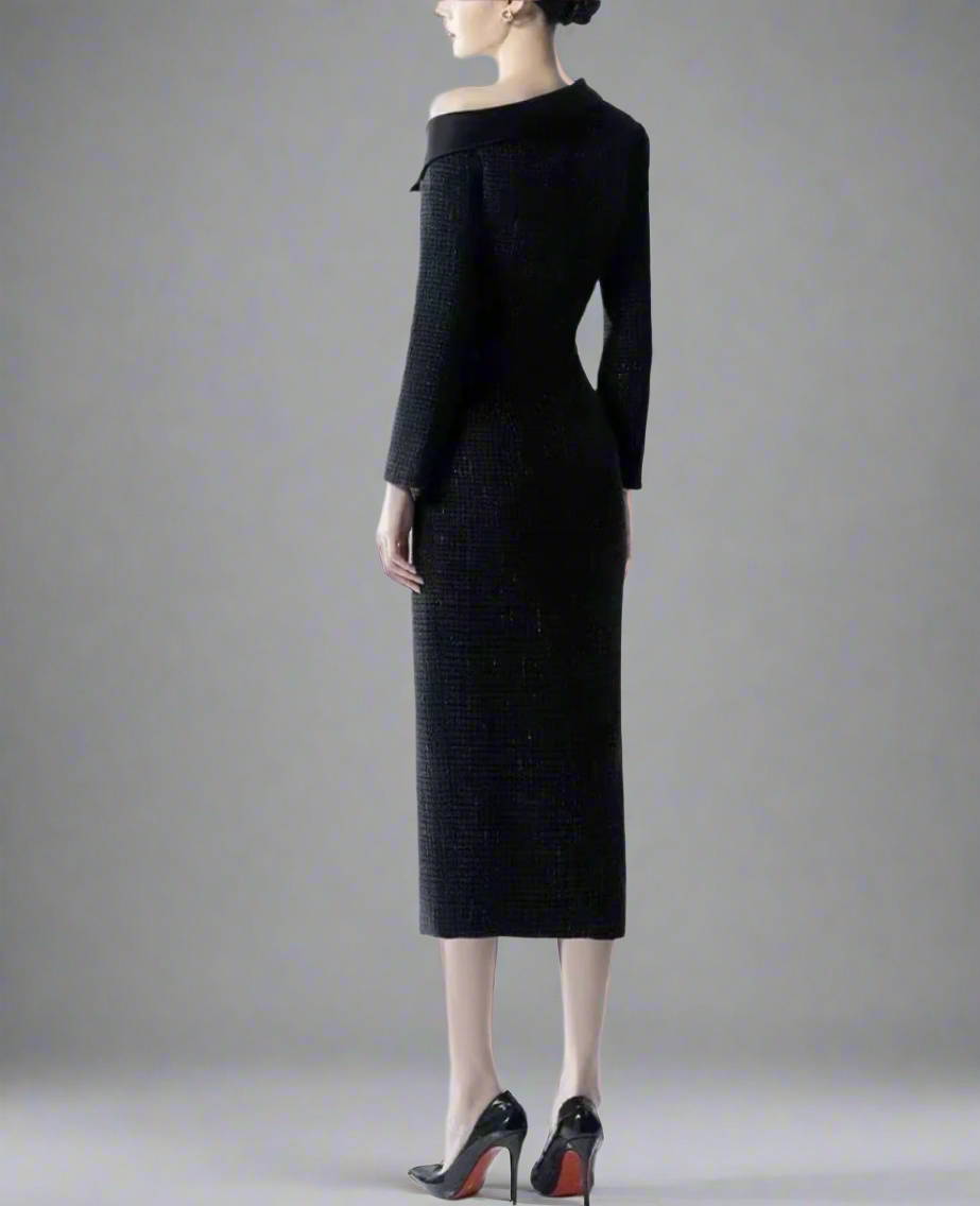 off-shoulder textured blazer dress – Jomanh