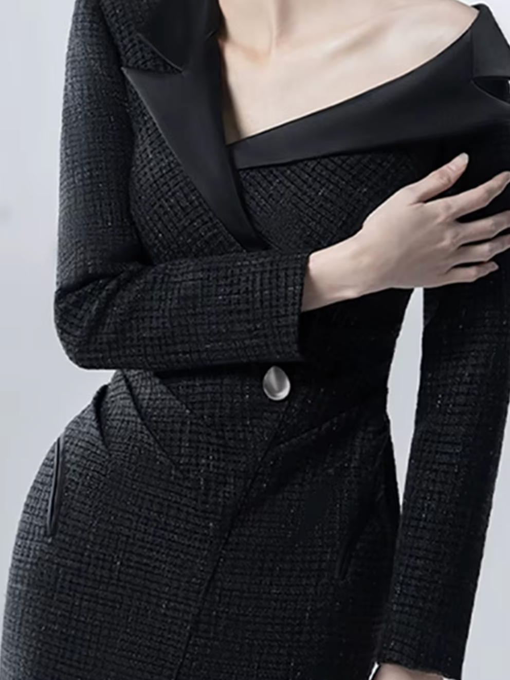 off-shoulder textured blazer dress – Jomanh