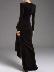 velvet wrap-front gown with side tie – Yolas