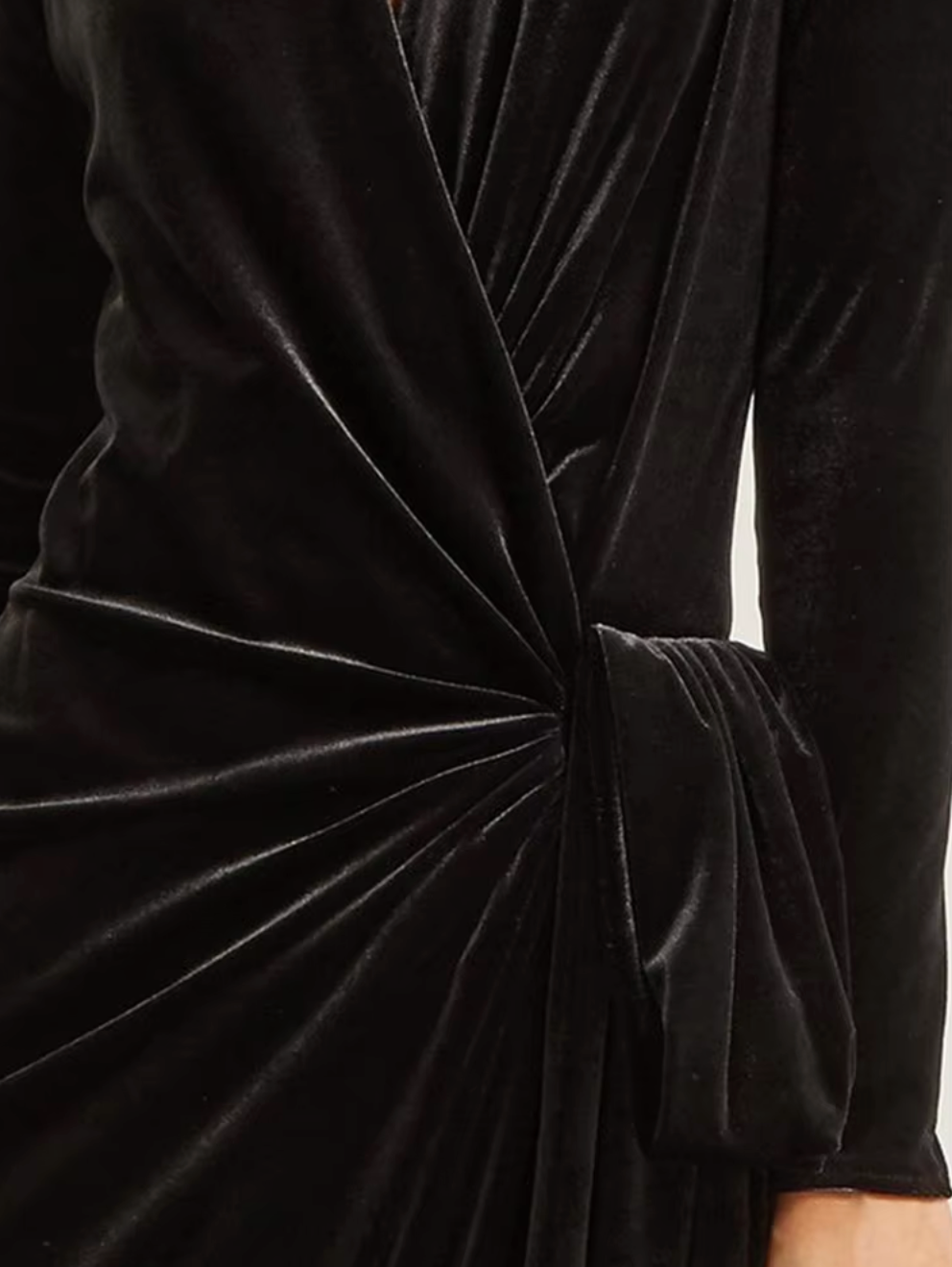 velvet wrap-front gown with side tie – Yolas