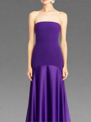 strapless satin flared gown – Folena