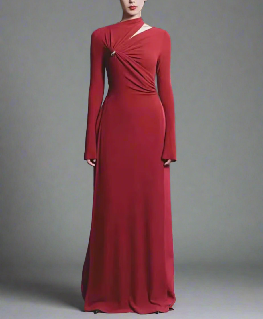 asymmetric cut-out maxi dress – Nalees