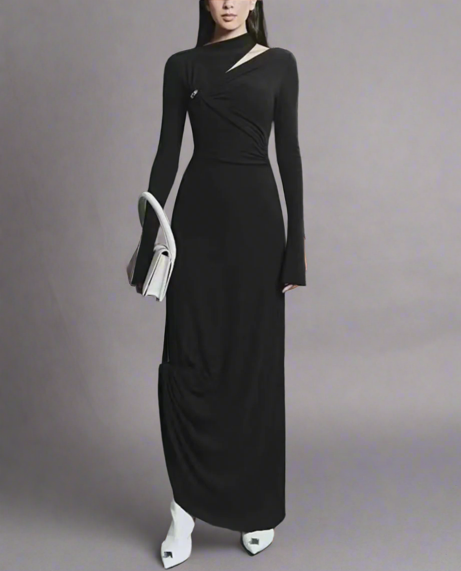 asymmetric cut-out maxi dress – Nalees