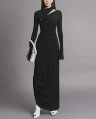 asymmetric cut-out maxi dress – Nalees