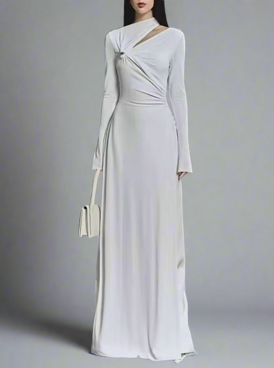 asymmetric cut-out maxi dress – Nalees