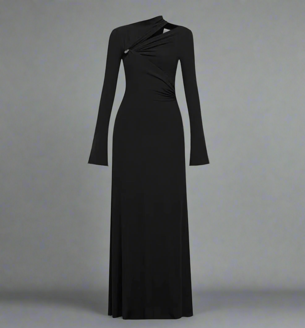 asymmetric cut-out maxi dress – Nalees