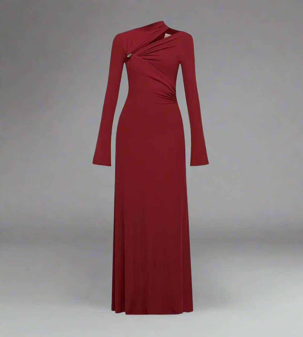 asymmetric cut-out maxi dress – Nalees