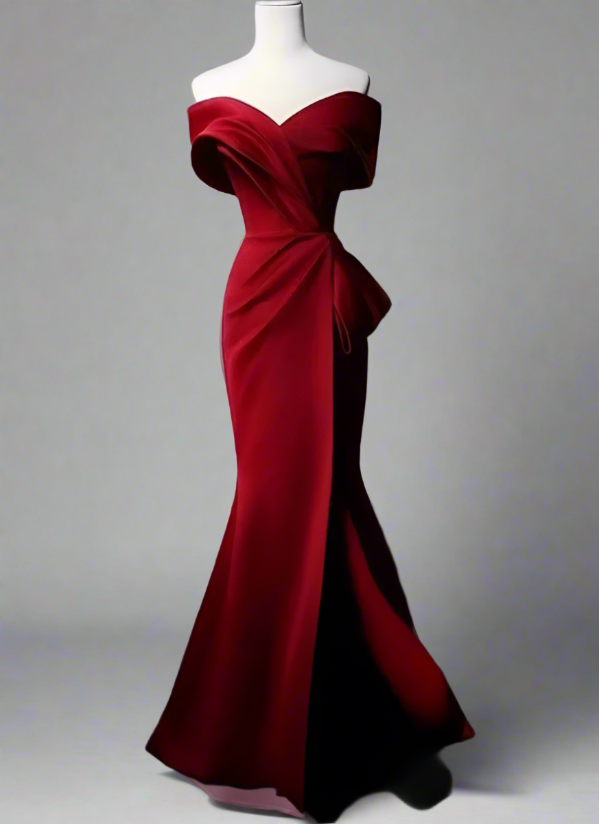 off-shoulder draped gown with bow detail – Hooly