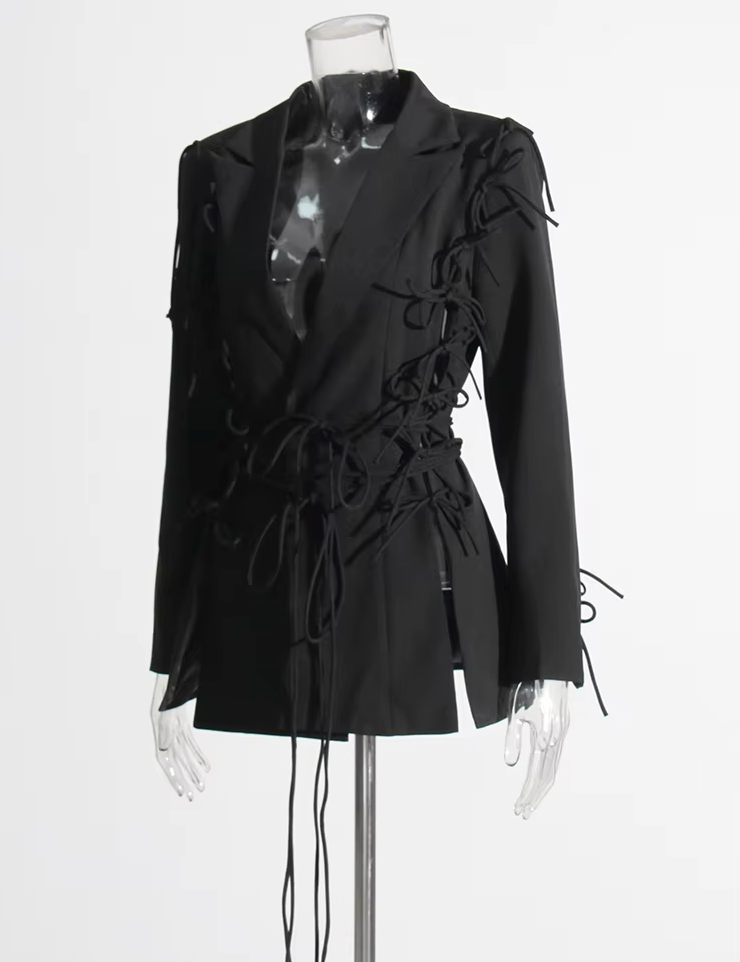 Lace-up tailored blazer - Aklipu