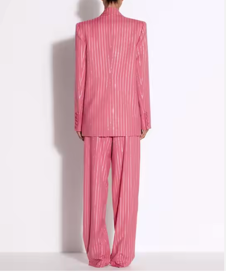 Pinstriped tailored blazer and high-waisted trousers - Suzzir