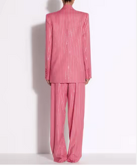 Pinstriped tailored blazer and high-waisted trousers - Suzzir