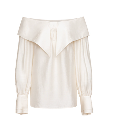 Off-shoulder blouse with oversized collar - Liduvi