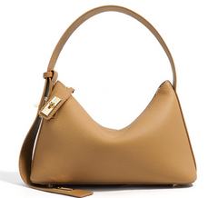 Sleek leather shoulder bag with bold hardware - Murti