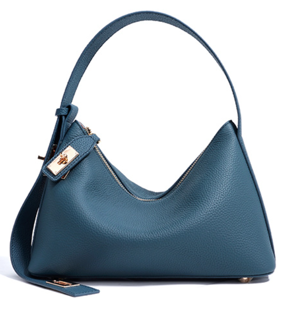 Sleek leather shoulder bag with bold hardware - Murti