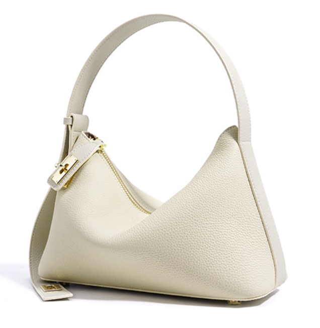 Sleek leather shoulder bag with bold hardware - Murti