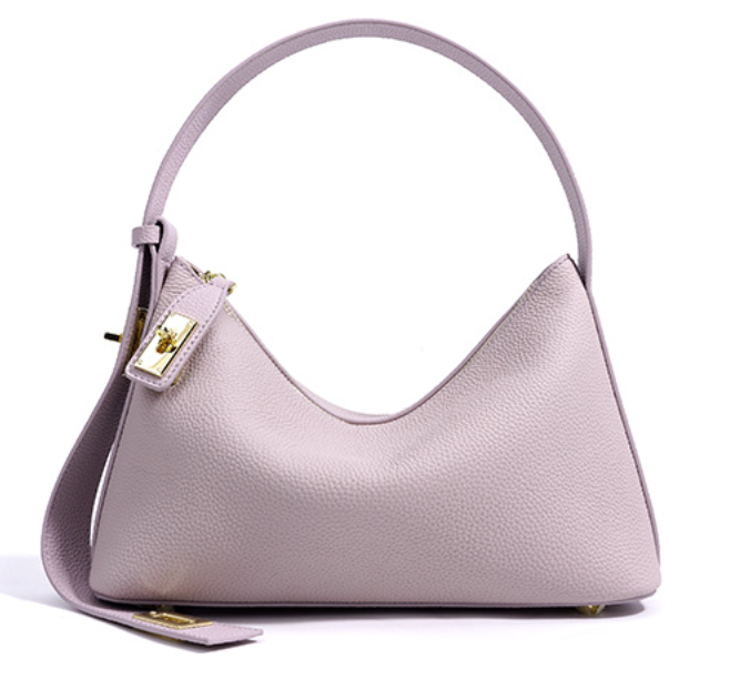 Sleek leather shoulder bag with bold hardware - Murti