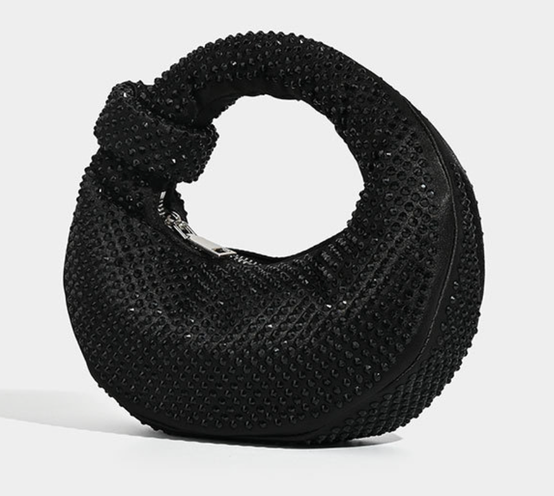 Rhinestone-embellished bag with bow handle - Nurfi