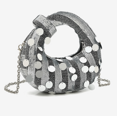 Sequin embellished handbag with chain strap - Sutri