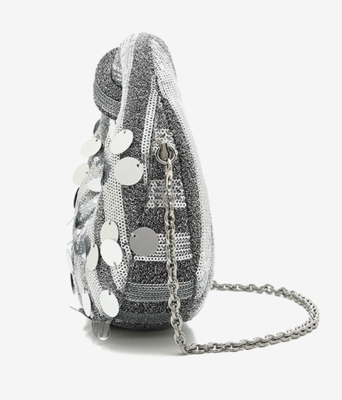 Sequin embellished handbag with chain strap - Sutri