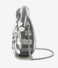 Sequin embellished handbag with chain strap - Sutri