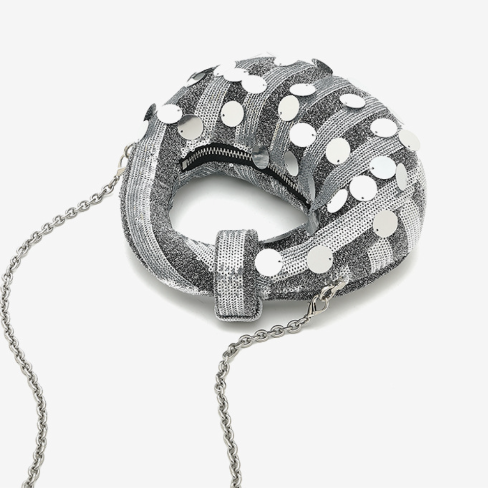 Sequin embellished handbag with chain strap - Sutri