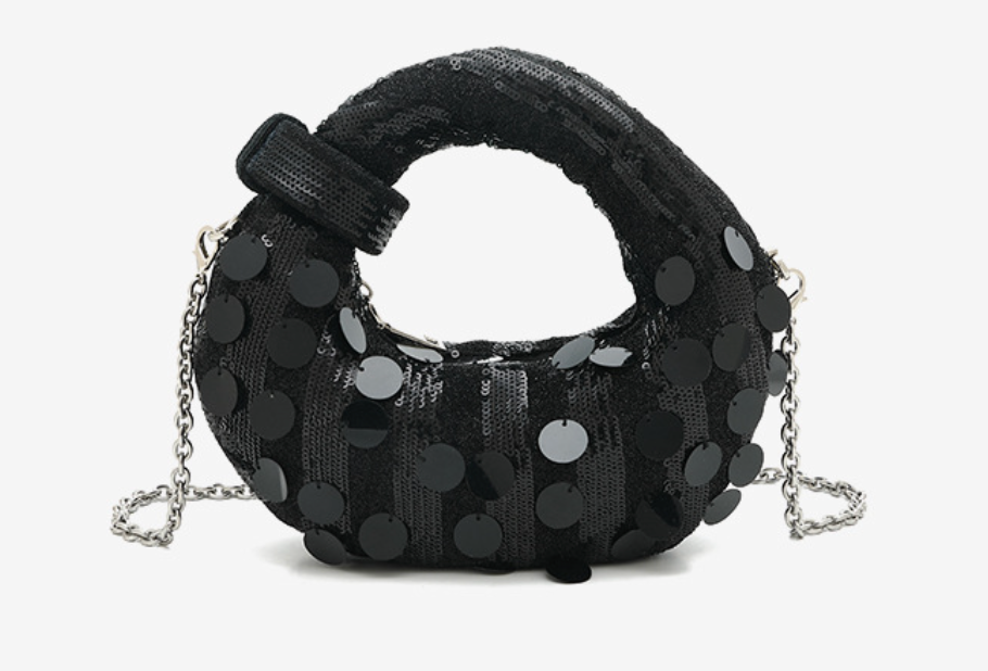 Sequin embellished handbag with chain strap - Sutri