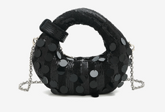 Sequin embellished handbag with chain strap - Sutri
