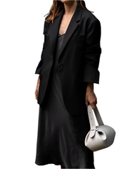 Structured leather bag with elegant top handle - Tusri