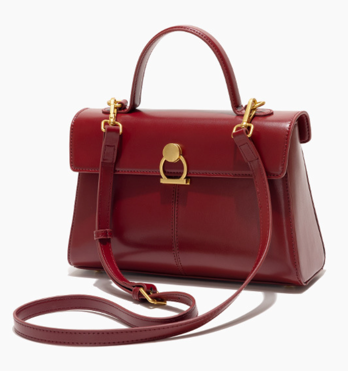 Classic top-handle handbag with gold clasp - Lisku
