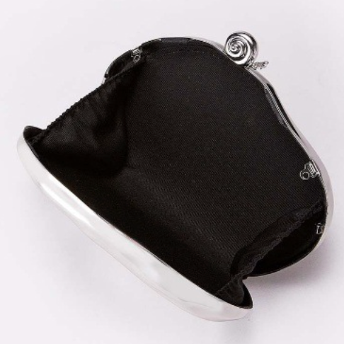 Sculpted oval clutch with metallic finish - Sulji