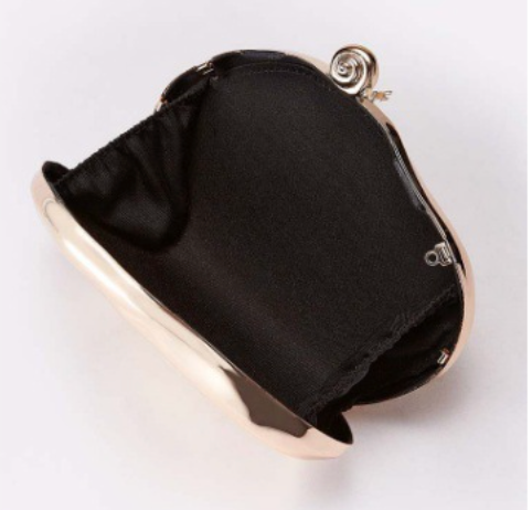 Sculpted oval clutch with metallic finish - Sulji