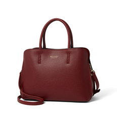 Structured leather handbag with double handles - Rusti