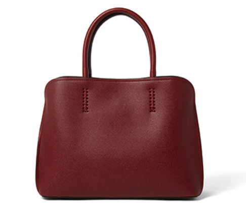 Structured leather handbag with double handles - Rusti