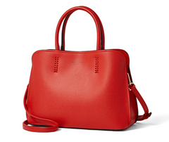 Structured leather handbag with double handles - Rusti