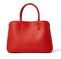 Structured leather handbag with double handles - Rusti