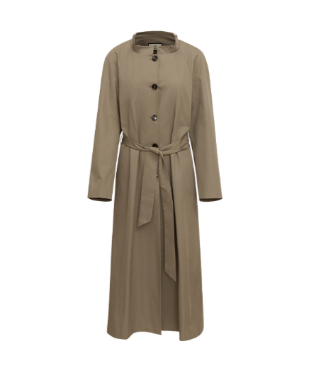 Longline buttoned coat with structured sleeves – Narwa