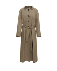 Longline buttoned coat with structured sleeves – Narwa