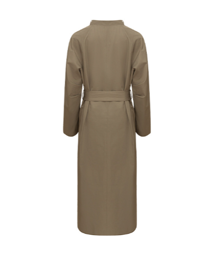 Longline buttoned coat with structured sleeves – Narwa