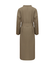 Longline buttoned coat with structured sleeves – Narwa