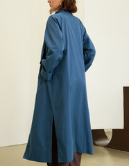 Asymmetric buttoned trench coat with scarf collar - Vurwi