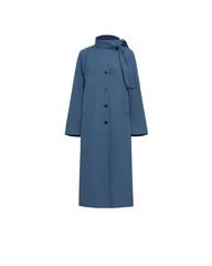 Asymmetric buttoned trench coat with scarf collar - Vurwi