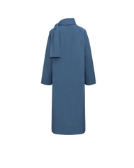 Asymmetric buttoned trench coat with scarf collar - Vurwi