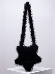 Star-shaped fuzzy shoulder bag with shaggy texture – Nunri