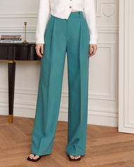 High-waisted wide-leg pants with front pleats – Verba