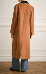 Long tailored coat with contrast collar – Dudri