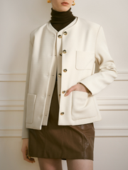 Two-piece structured jacket and sleeveless vest set - Sutdi