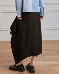 Asymmetric high-waist skirt with cascading ruffles - Nujra