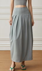 High-waist pleated skirt with sculpted volume - Ajri