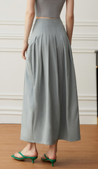 High-waist pleated skirt with sculpted volume - Ajri
